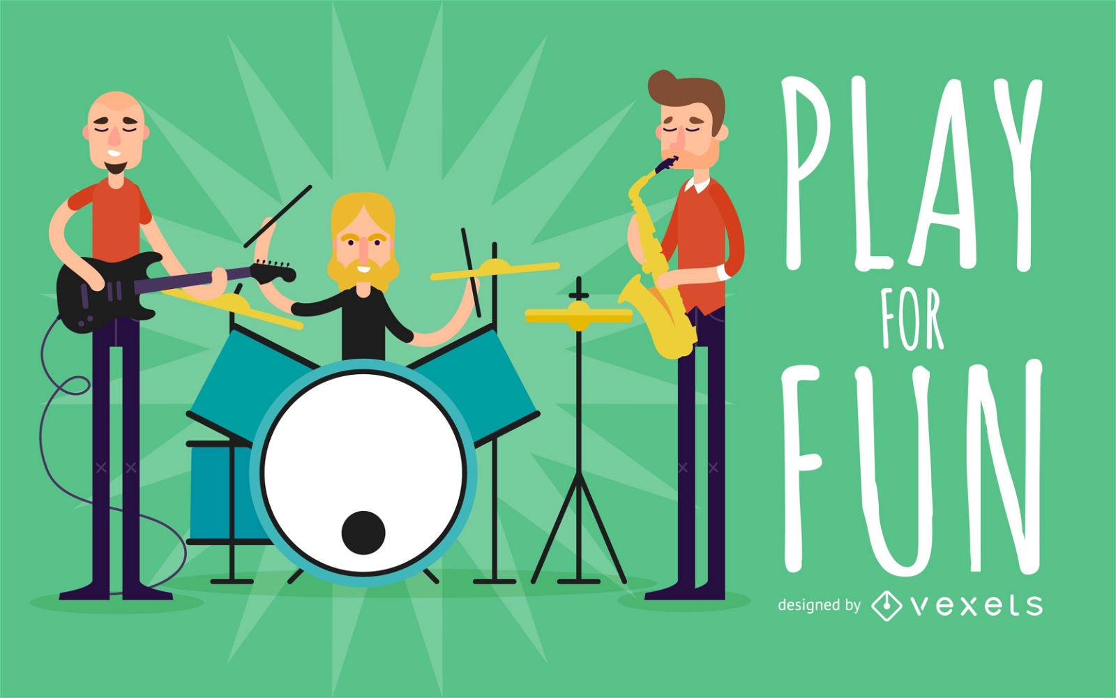 Flat music band illustration