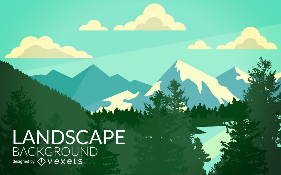 Flat mountain woods landscape Flat mountain woods landscape