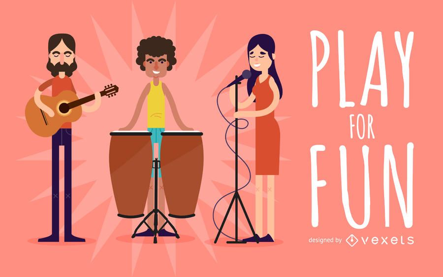 Músicos tocando ilustración Músicos tocando ilustración