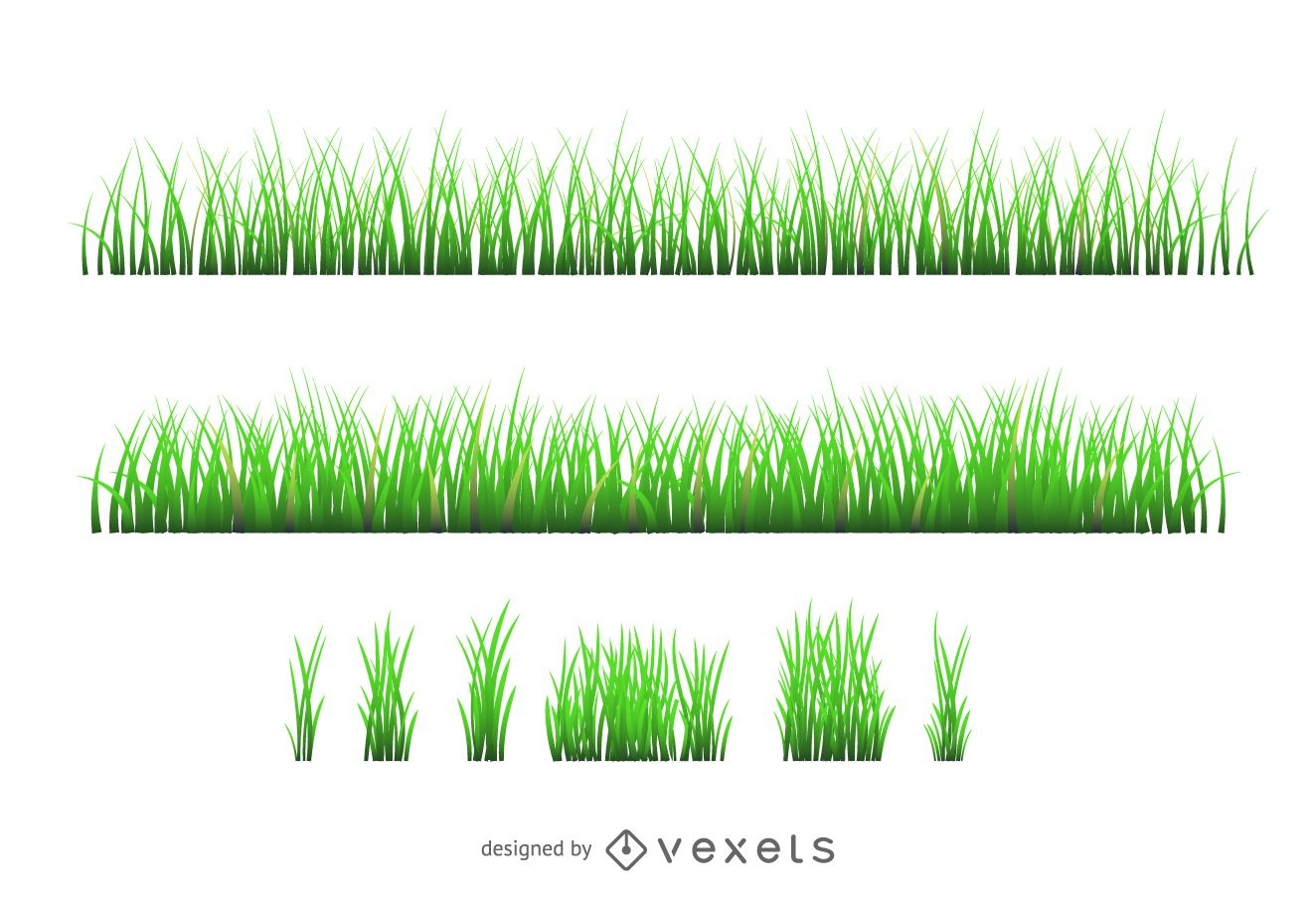 Grass illustration silhouette set