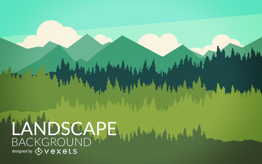 Diseño de paisaje de naturaleza plana Diseño de paisaje de naturaleza plana