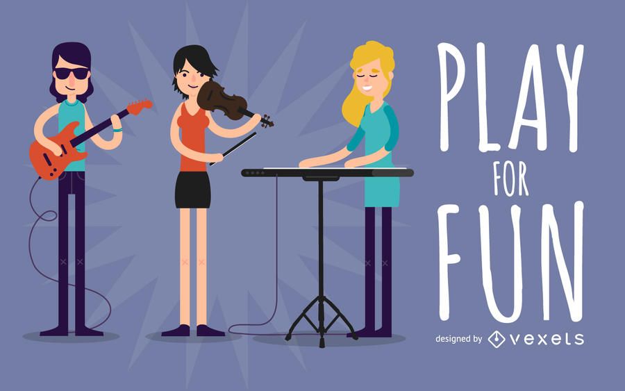 Ilustración plana de la banda de música Ilustración plana de la banda de música
