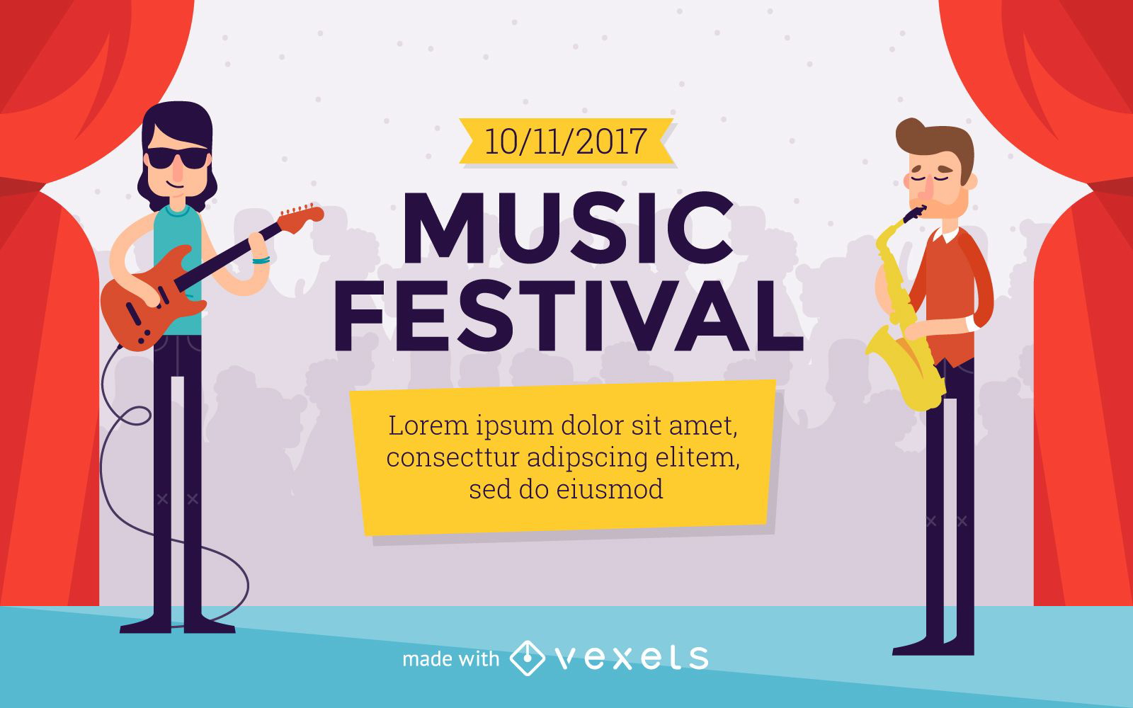 Creador de folletos del festival de música.