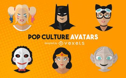 Pop culture movie avatars illustrations Pop culture movie avatars illustrations