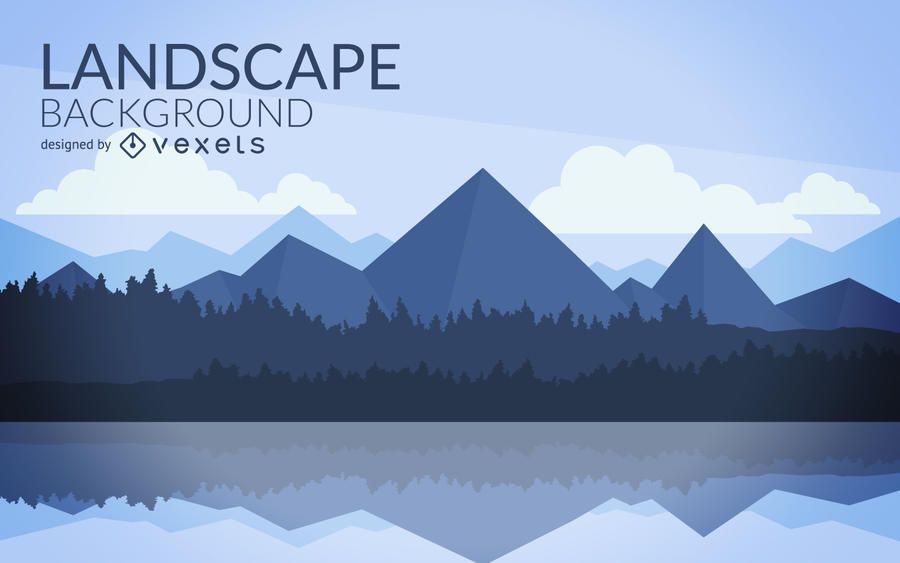 Diseño de paisaje de montaña plana Diseño de paisaje de montaña plana