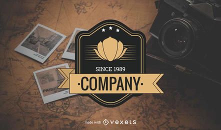 Golden label logo template maker