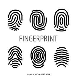 Flat fingerprint illustration collection