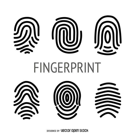 Flat fingerprint illustration collection Flat fingerprint illustration collection