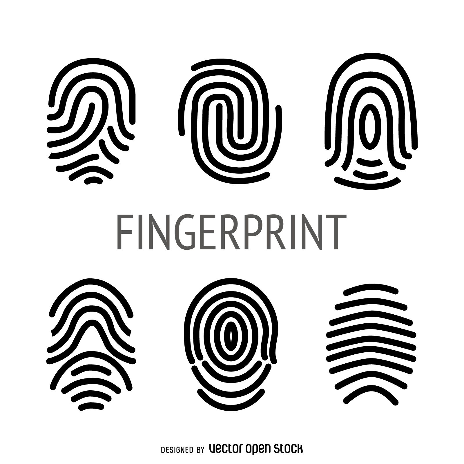 Flat fingerprint illustration collection