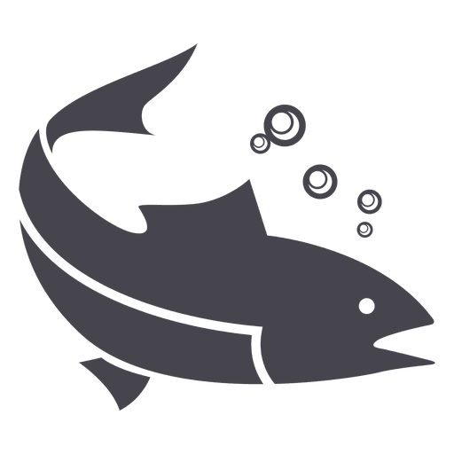 Fishing fish animal silhouette PNG Design