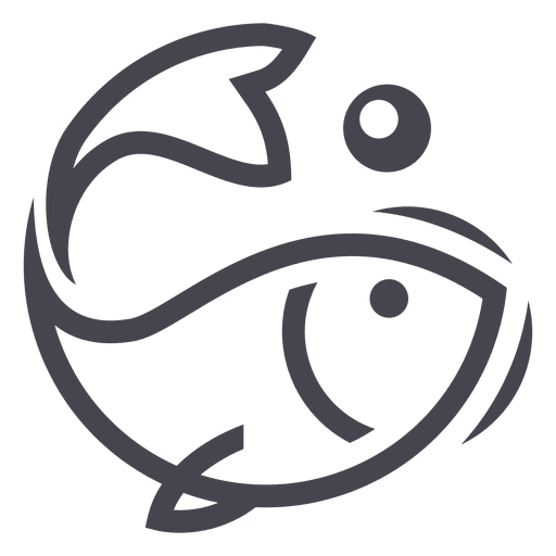 Icono de logo de pez de pesca Diseño PNG