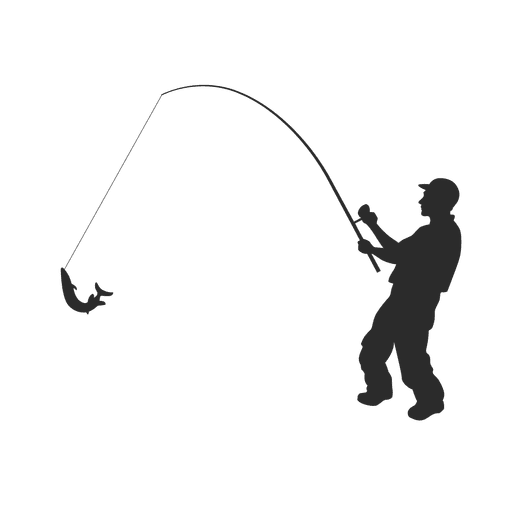 Pescador de peixes de pesca Desenho PNG