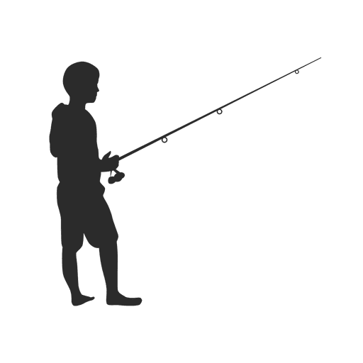 Cute boy with fishing rod back view little Vector Image