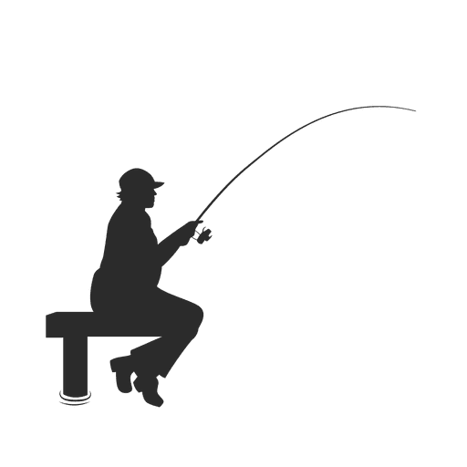 Pescador de pesca en el muelle Diseño PNG
