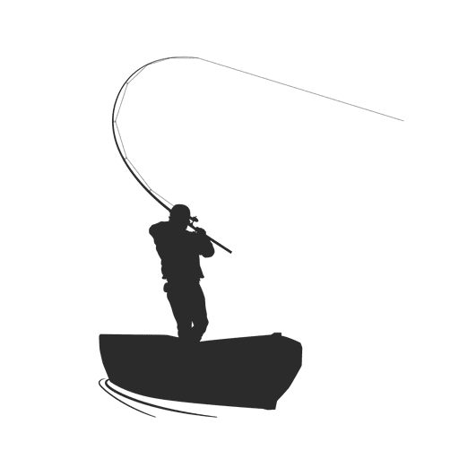 Fishing fisherman on boat PNG Design