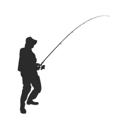 Silhouette of fishing fisherman PNG Design Transparent PNG
