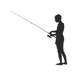 Fischer Angeln Silhouette PNG-Design
