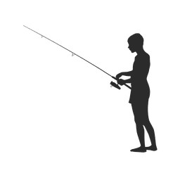 Fisherman fishing silhouette Transparent PNG