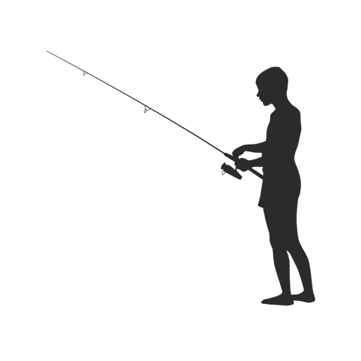Pescador pesca silueta