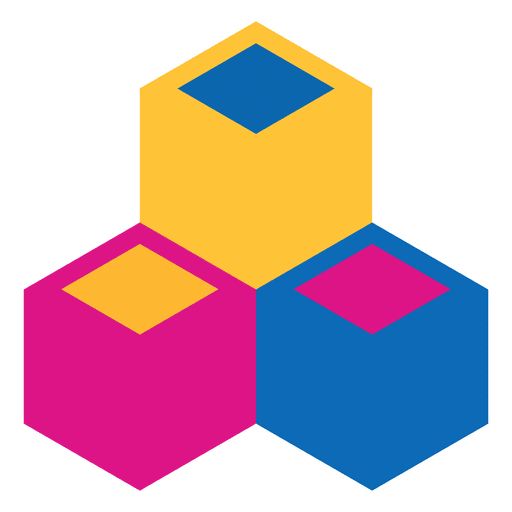 Logotipo abstracto de cubo de podio geométrico Diseño PNG