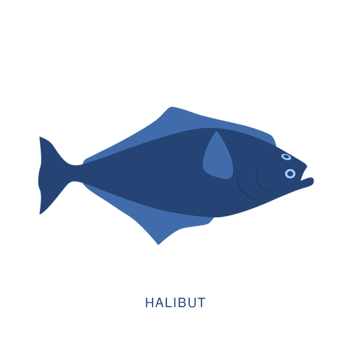 Halibut fish fishing animal PNG Design