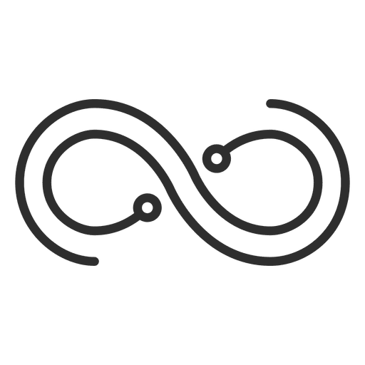 Logotipo de infinito lineal infinito. Diseño PNG
