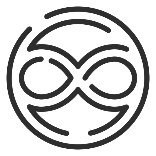 Infinity symbol in circle logo infinite