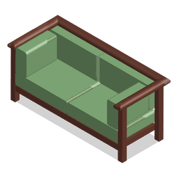 Isometric couch home PNG Design Transparent PNG