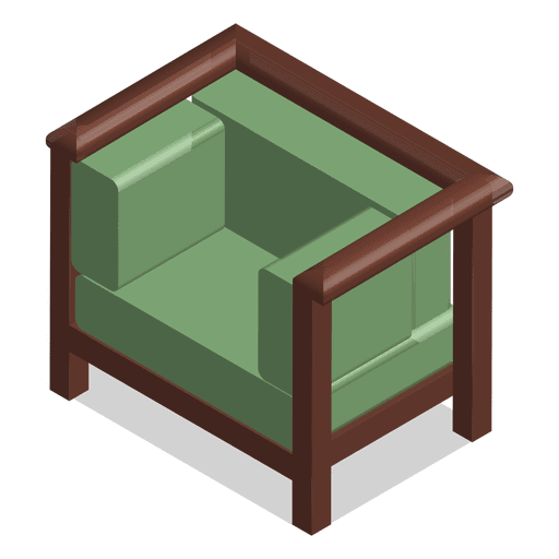 Isometric couch in 3D - Transparent PNG & SVG vector file