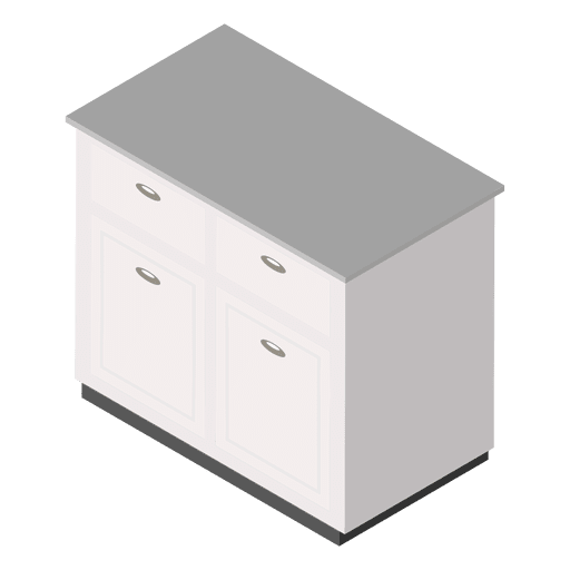 Isometric white table home illustration
