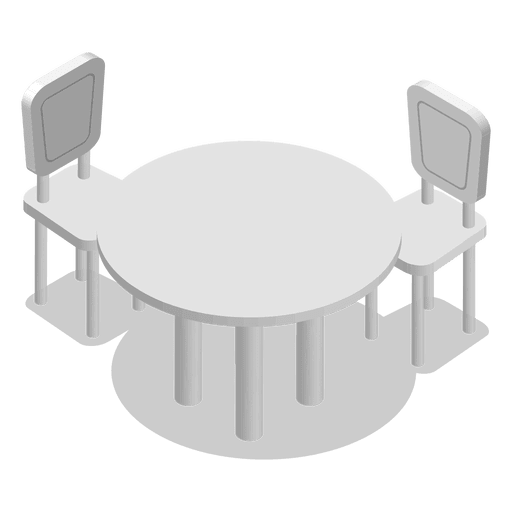 Isometric home table with chairs