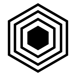 Forma plana del logo hexagonal
