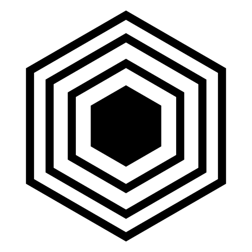 Forma plana de logotipo hexagonal Desenho PNG
