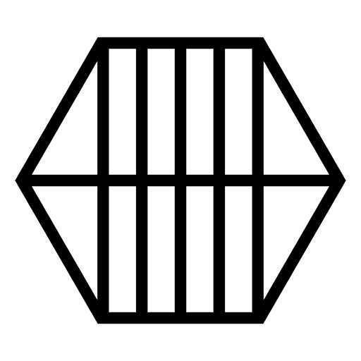 Geometric striped hexagon logo