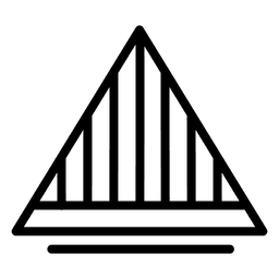 Geometric striped triangle logo Transparent PNG