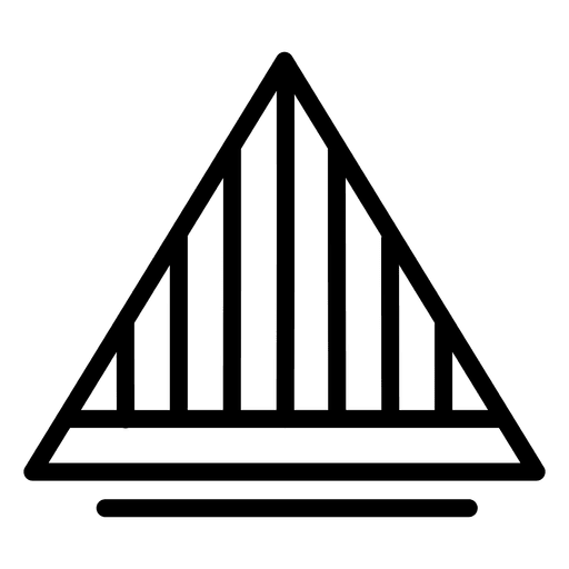 Geometric striped triangle logo