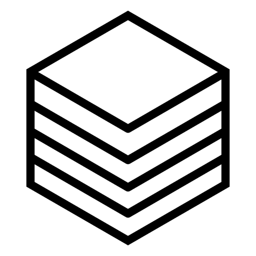 Cubo poligonal geométrico do logotipo Desenho PNG