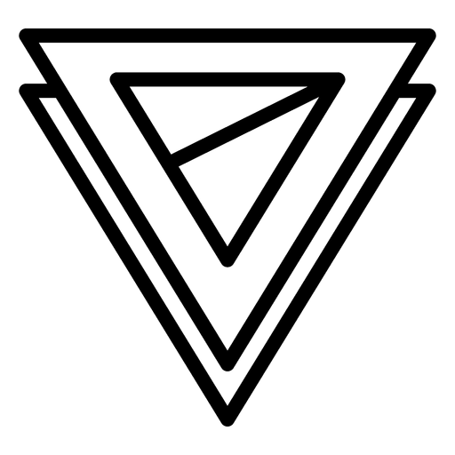 Logotipo de dos triángulos geométricos poligonales. Diseño PNG