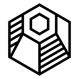Logotipo geométrico poligonal hexagonal Diseño PNG