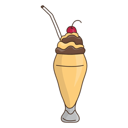 Milkshake caramel dessert illustration PNG Design