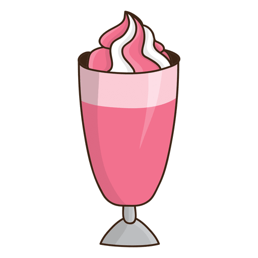 Strawberry milkshake dessert flat PNG Design