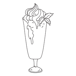 Ilustração de contorno de sobremesa de milk-shake Desenho PNG