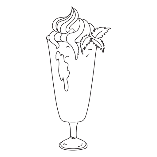 Milchshake Dessert Umriss Illustration PNG-Design