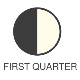 Icono de primer cuarto de luna Diseño PNG