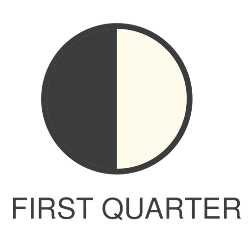 Moon first quarter icon PNG Design