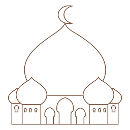 Icono de trazo de mezquita islam Transparent PNG