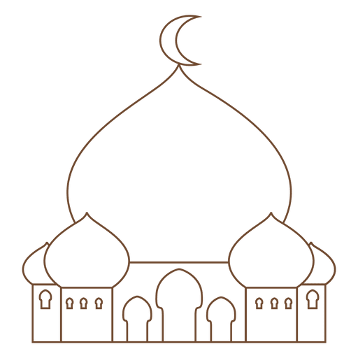 Icono de trazo de mezquita islam Diseño PNG