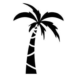 Palmeira com silhueta de folhas Desenho PNG