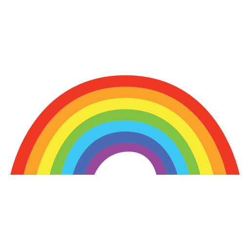 Flacher bunter Regenbogen PNG-Design