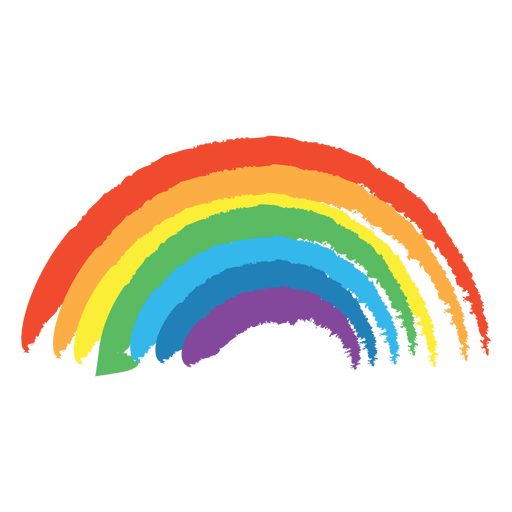 Arco iris dibujado colorido Diseño PNG